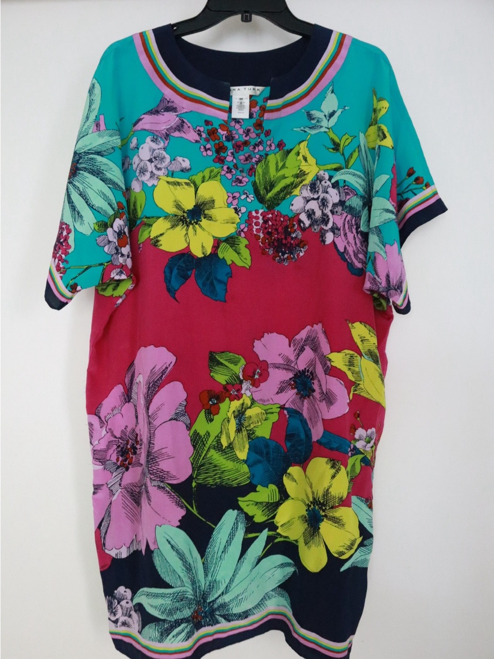 Trina Turk Multi-Color Floral Tunic Top
